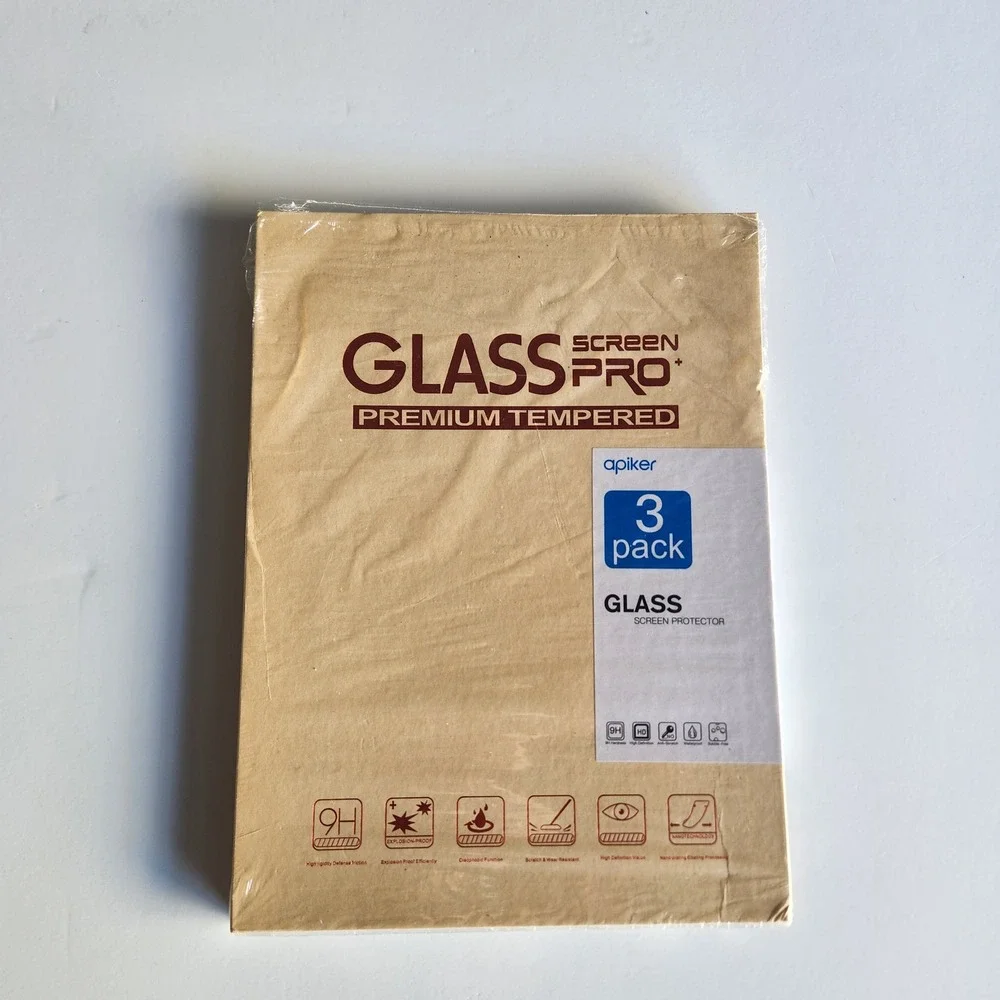 Apiker iPad 10.2 Tempered Glass Screen Protector 2 Pack 9H Hardness Clear